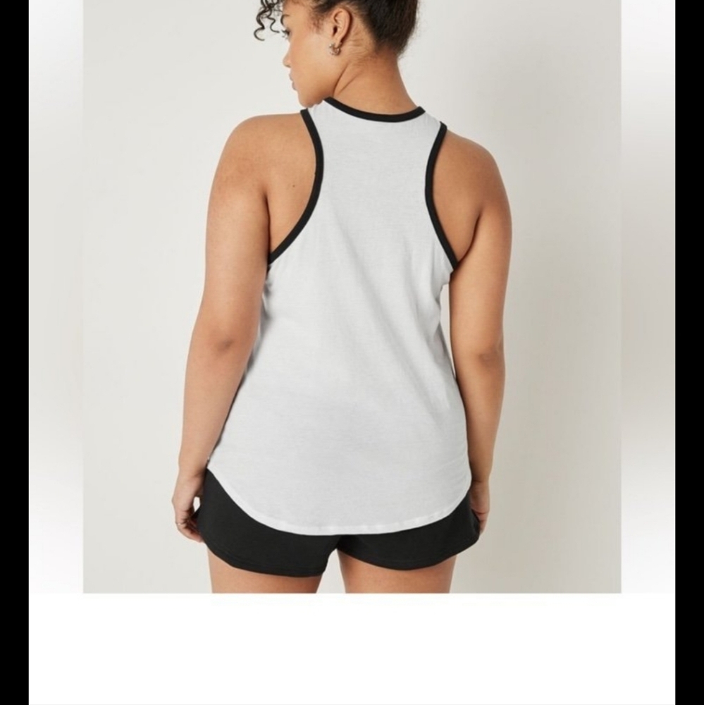 Pink Brand-Sz XXL White Tank Top with Black Trim With Black Dog Logo In Corner. - Picture 9 of 10